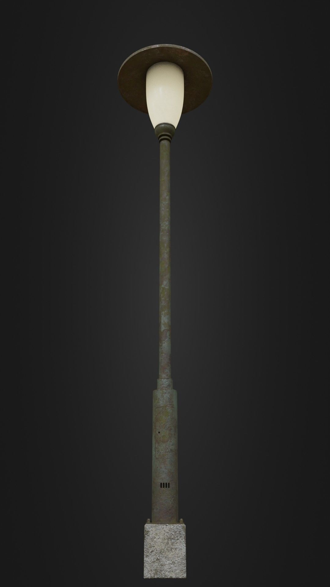 Old Worn Street Light Street lamp 02 Low-poly 3D model_1