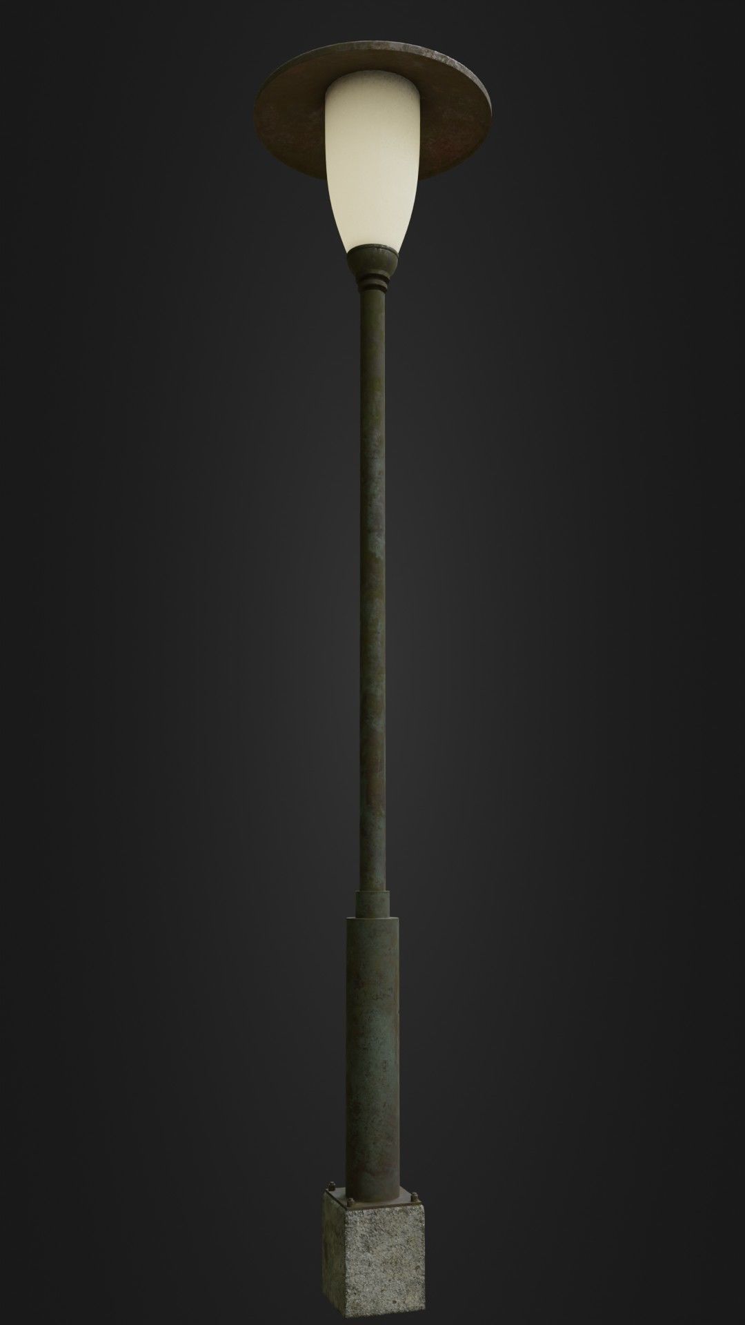 Old Worn Street Light Street lamp 02 Low-poly 3D model_13