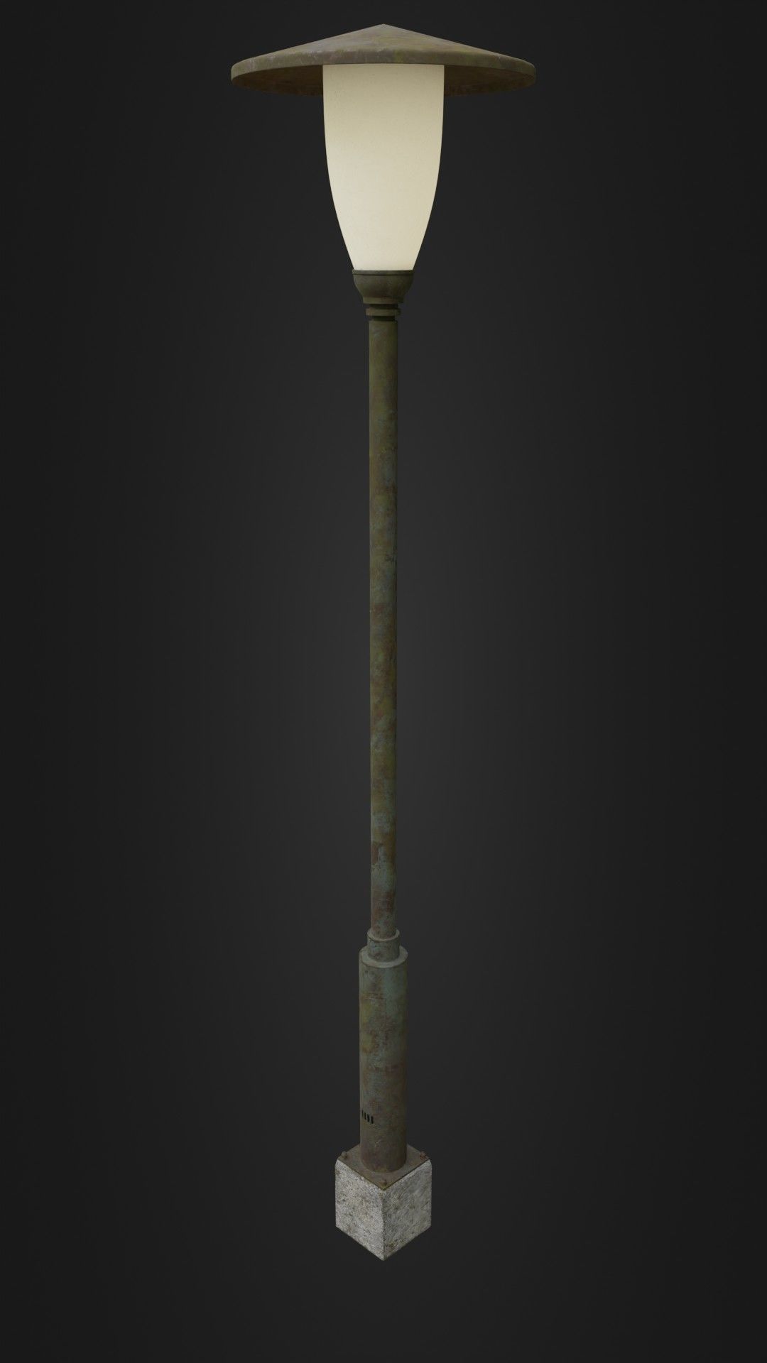 Old Worn Street Light Street lamp 02 Low-poly 3D model_36