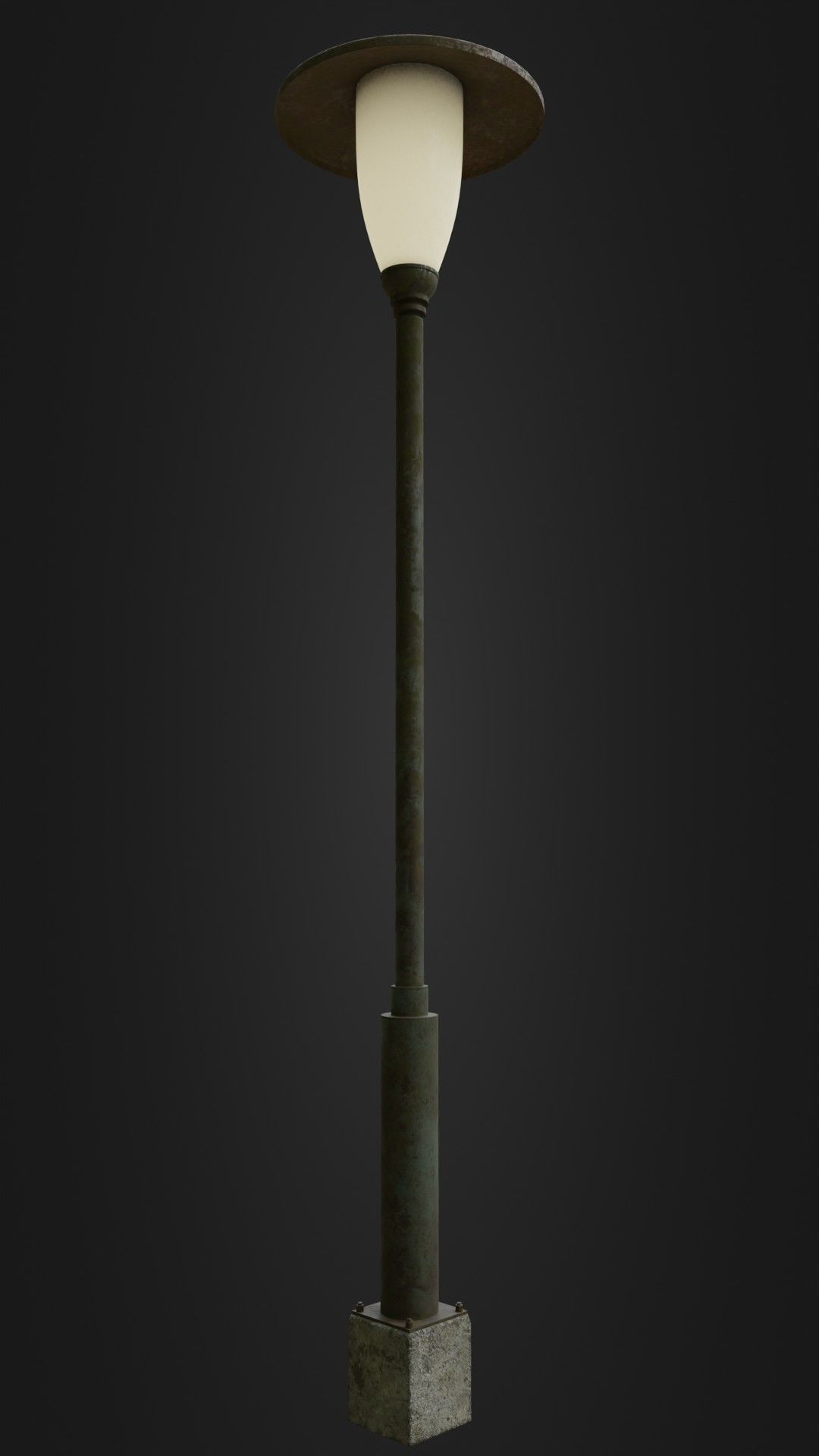 Old Worn Street Light Street lamp 02 Low-poly 3D model_16