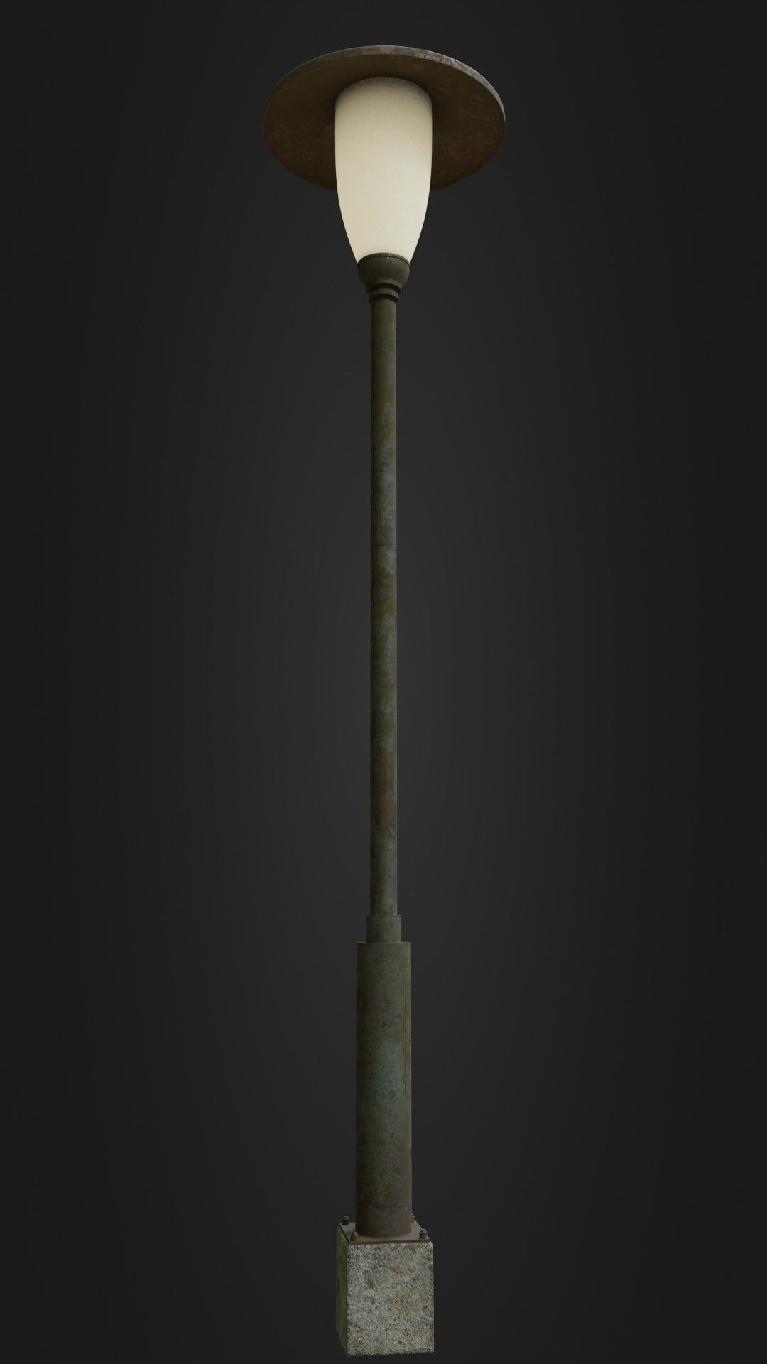 Old Worn Street Light Street lamp 02 Low-poly 3D model_12