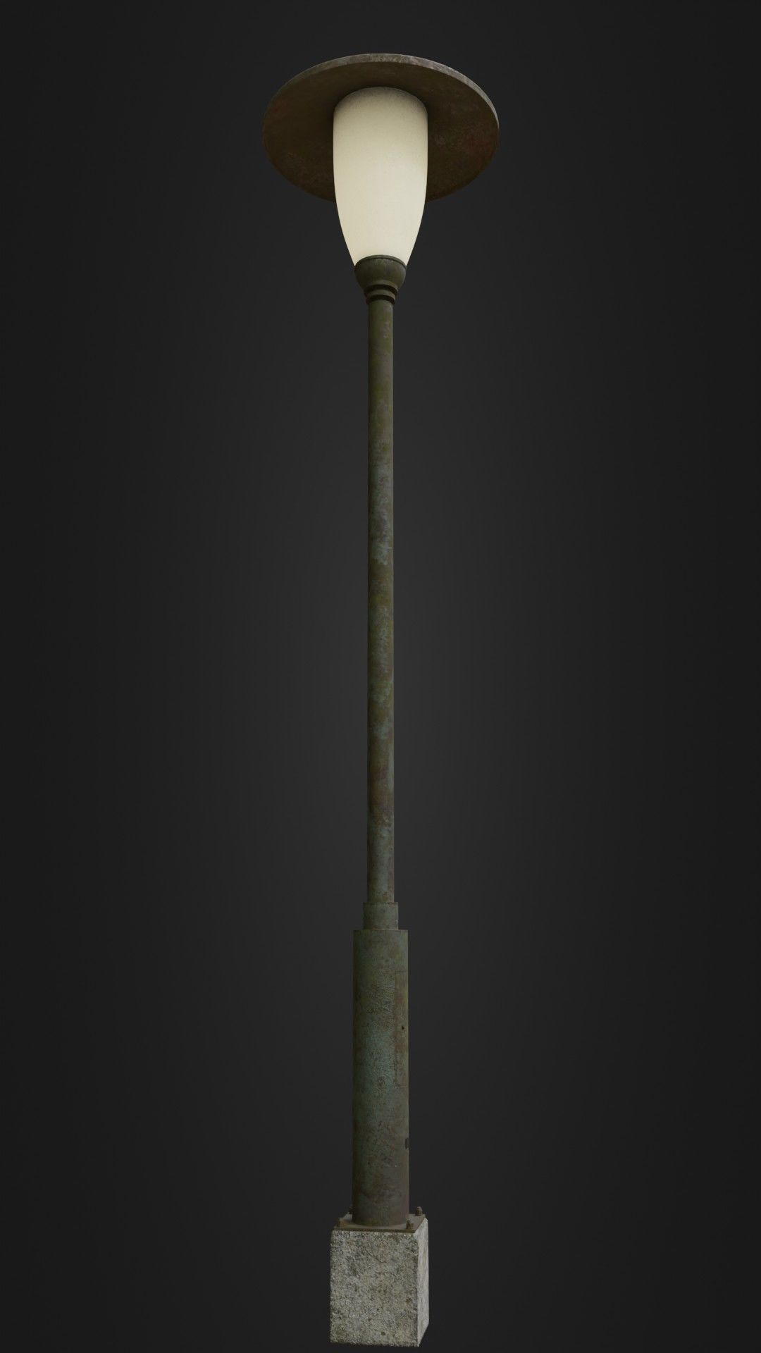 Old Worn Street Light Street lamp 02 Low-poly 3D model_10