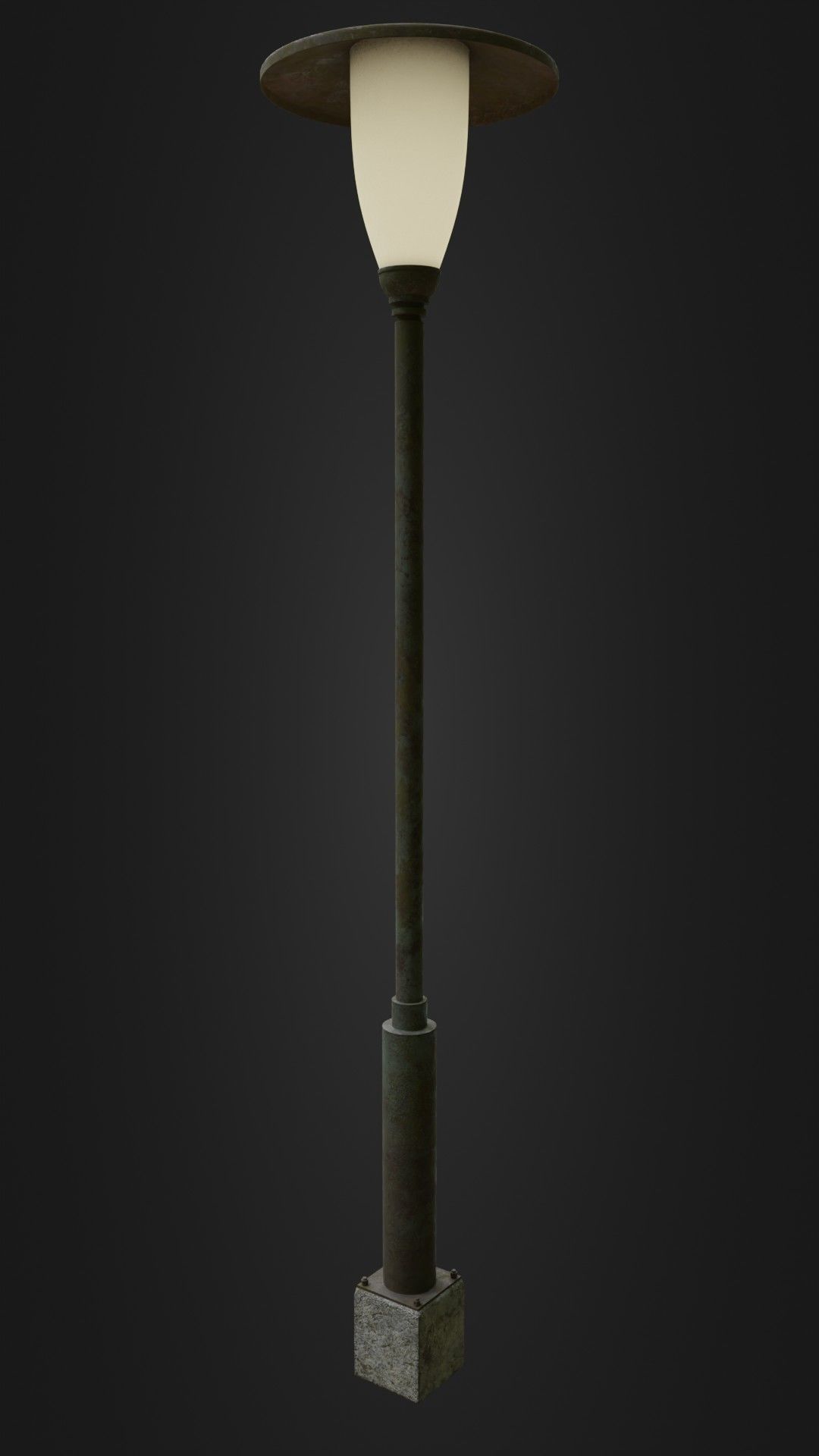 Old Worn Street Light Street lamp 02 Low-poly 3D model_27