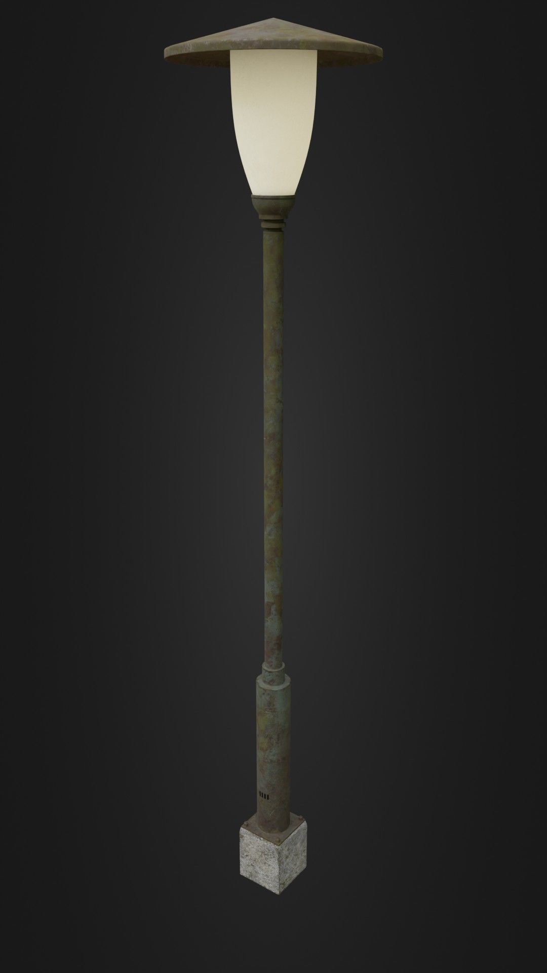 Old Worn Street Light Street lamp 02 Low-poly 3D model_37