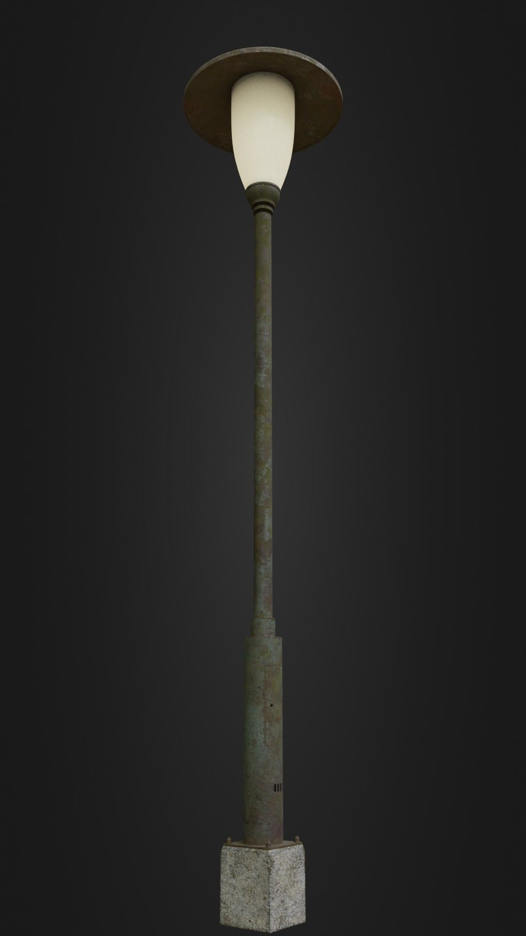 Old Worn Street Light Street lamp 02 Low-poly 3D model_7