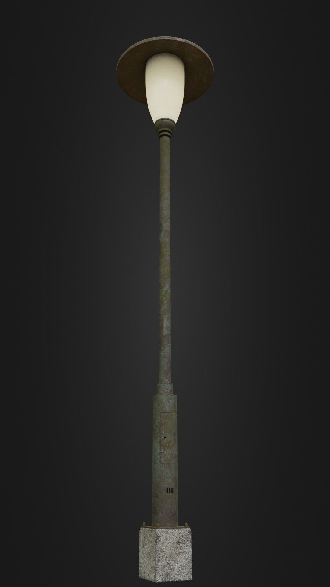 Old Worn Street Light Street lamp 02 Low-poly 3D model_4