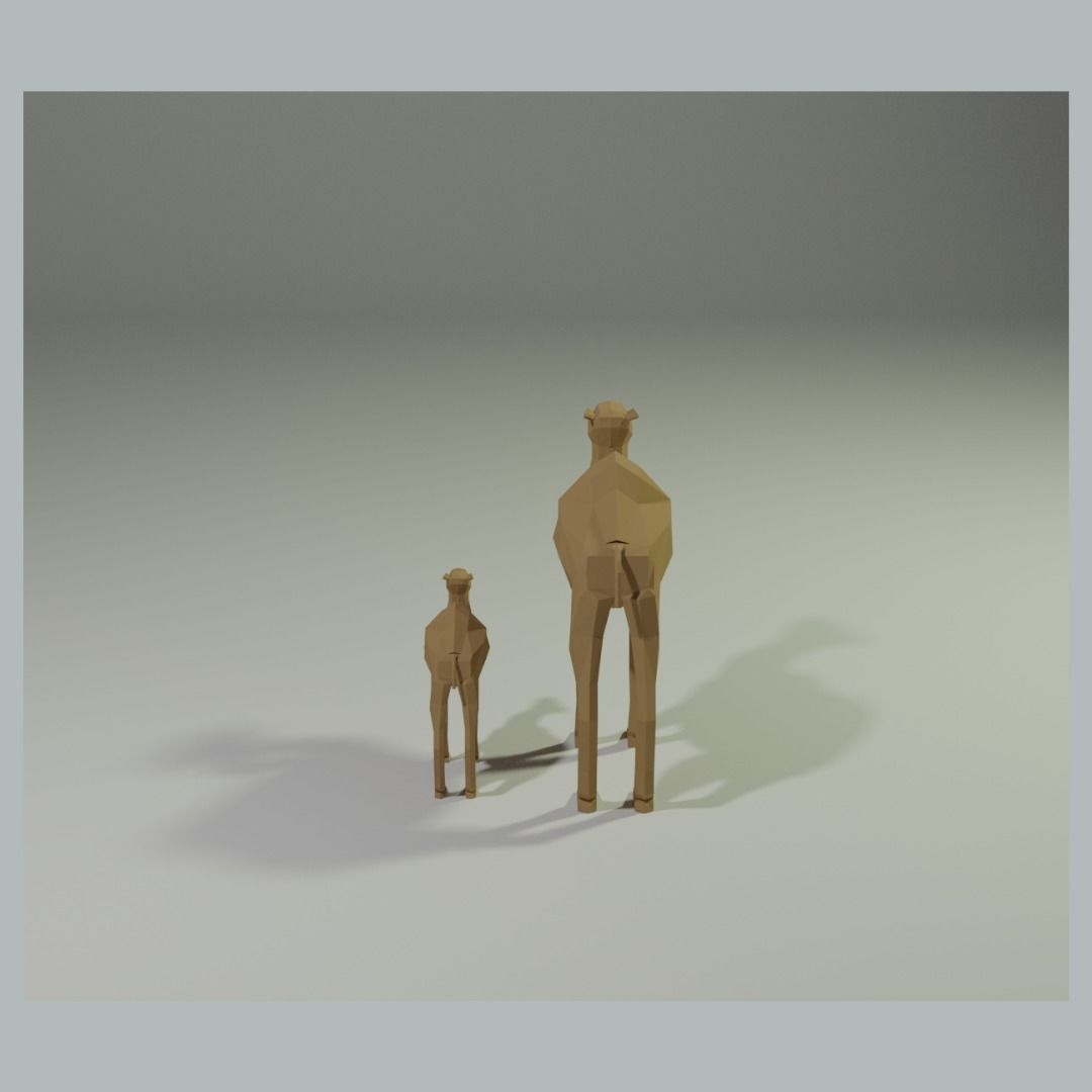 Camel and calf 3D model_3