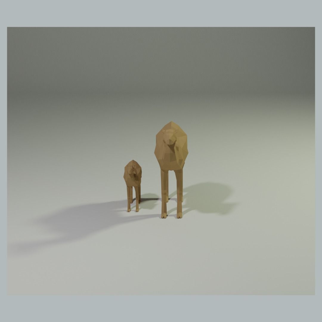 Camel and calf 3D model_2