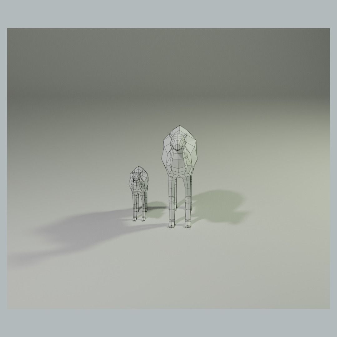 Camel and calf 3D model_5