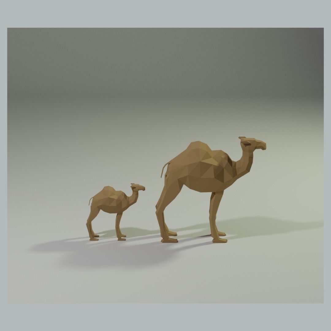 Camel and calf 3D model_1