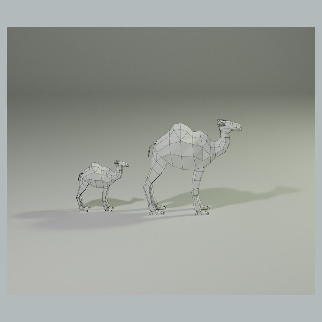 Camel and calf 3D model_4