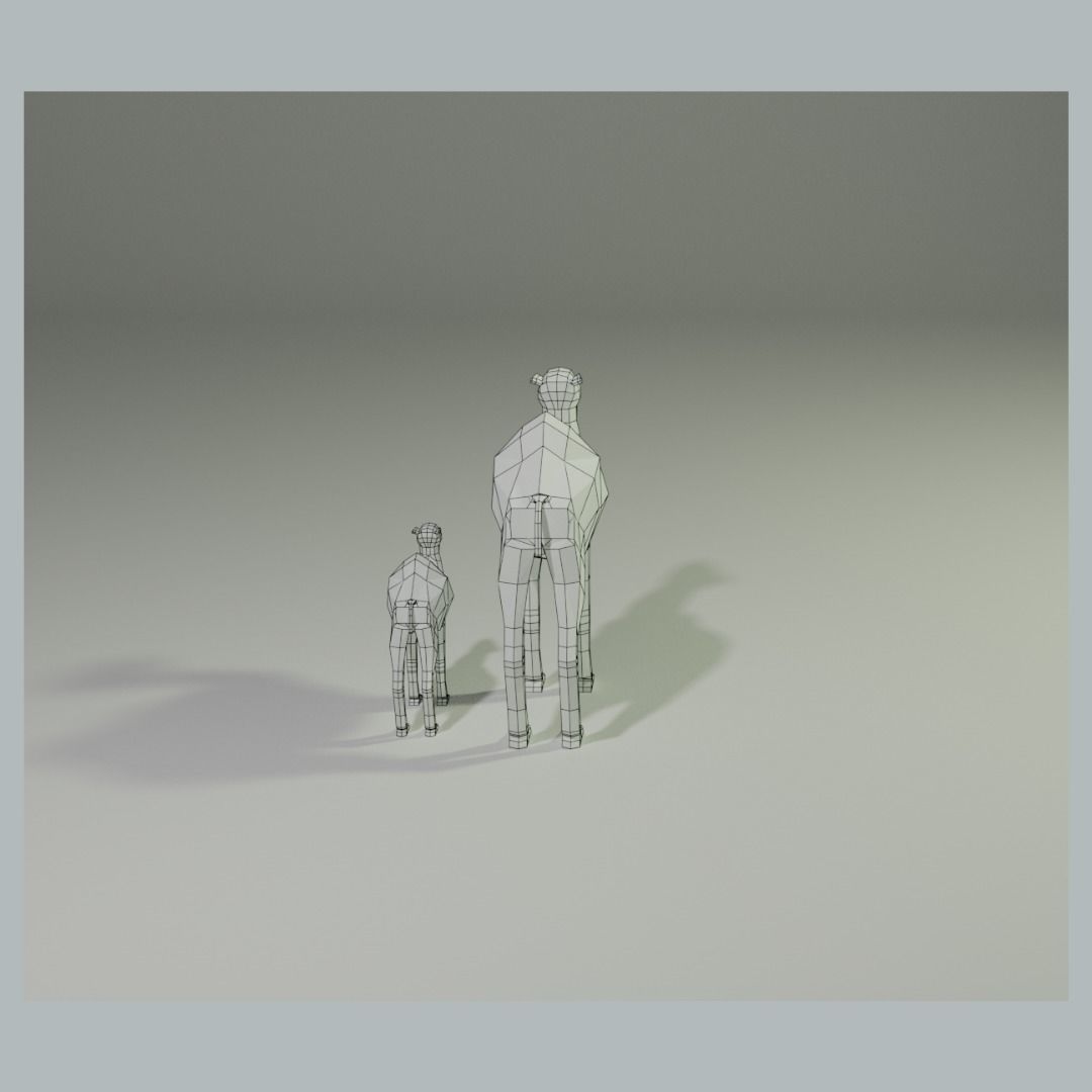 Camel and calf 3D model_6