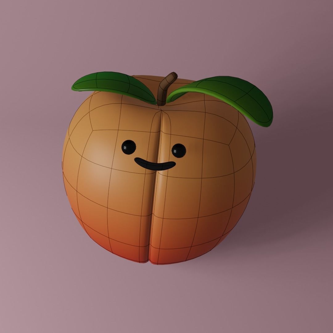 Peach Character 3D model_2