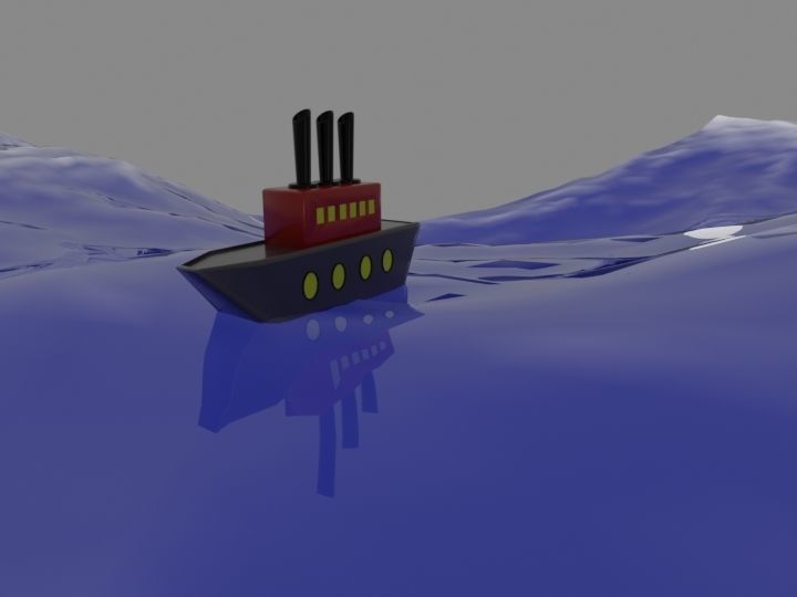  Low-poly 3D model of the ship Low-poly 3D model_2