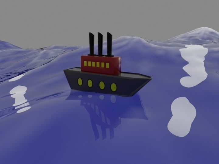  Low-poly 3D model of the ship Low-poly 3D model_5
