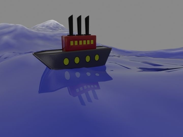  Low-poly 3D model of the ship Low-poly 3D model_1