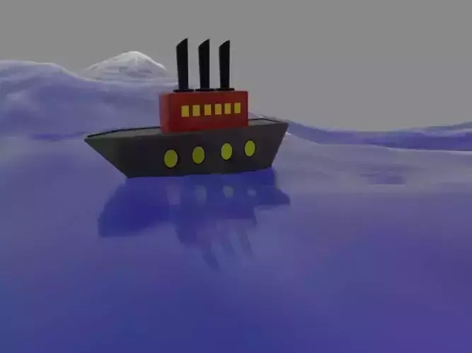  Low-poly 3D model of the ship Low-poly 3D model