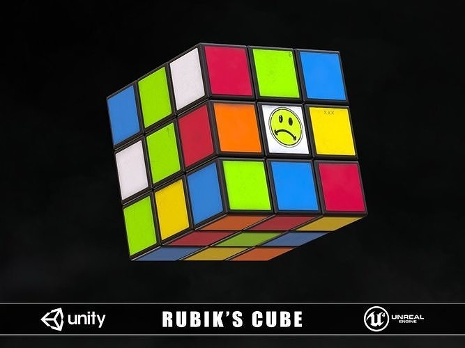 Rubiks Cube Low-poly 3D model