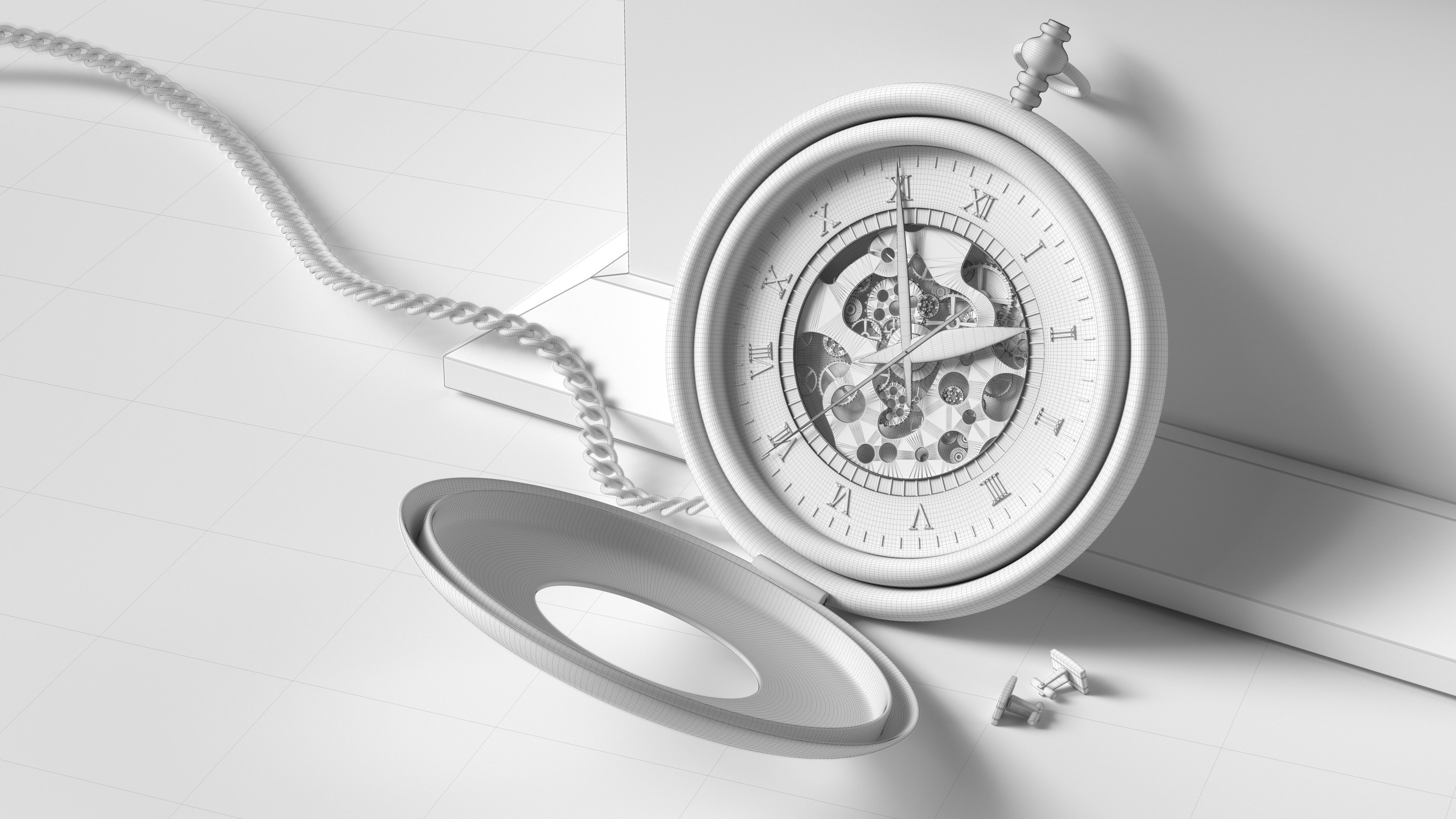 pocket watch 3D model_4