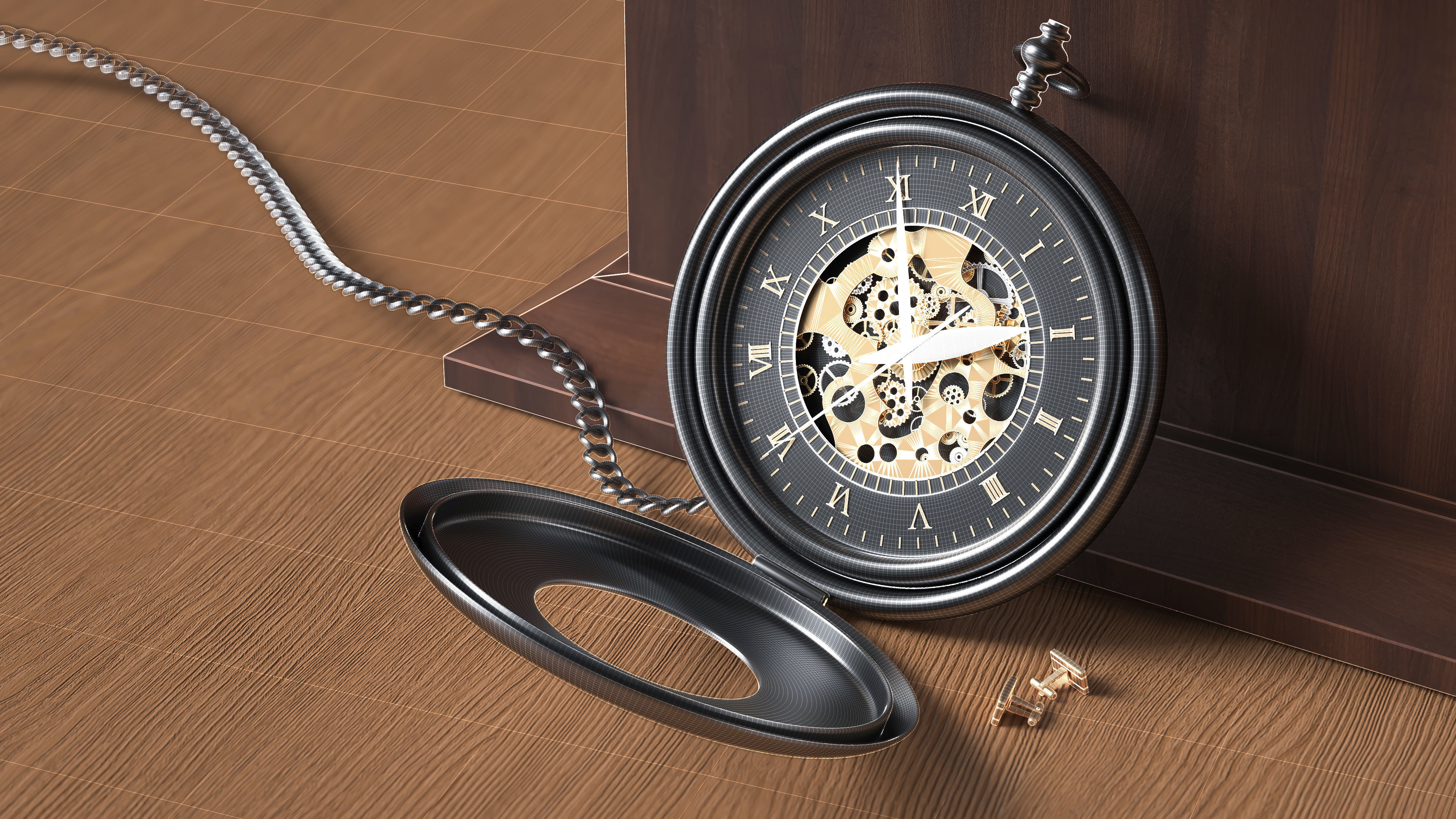pocket watch 3D model_2