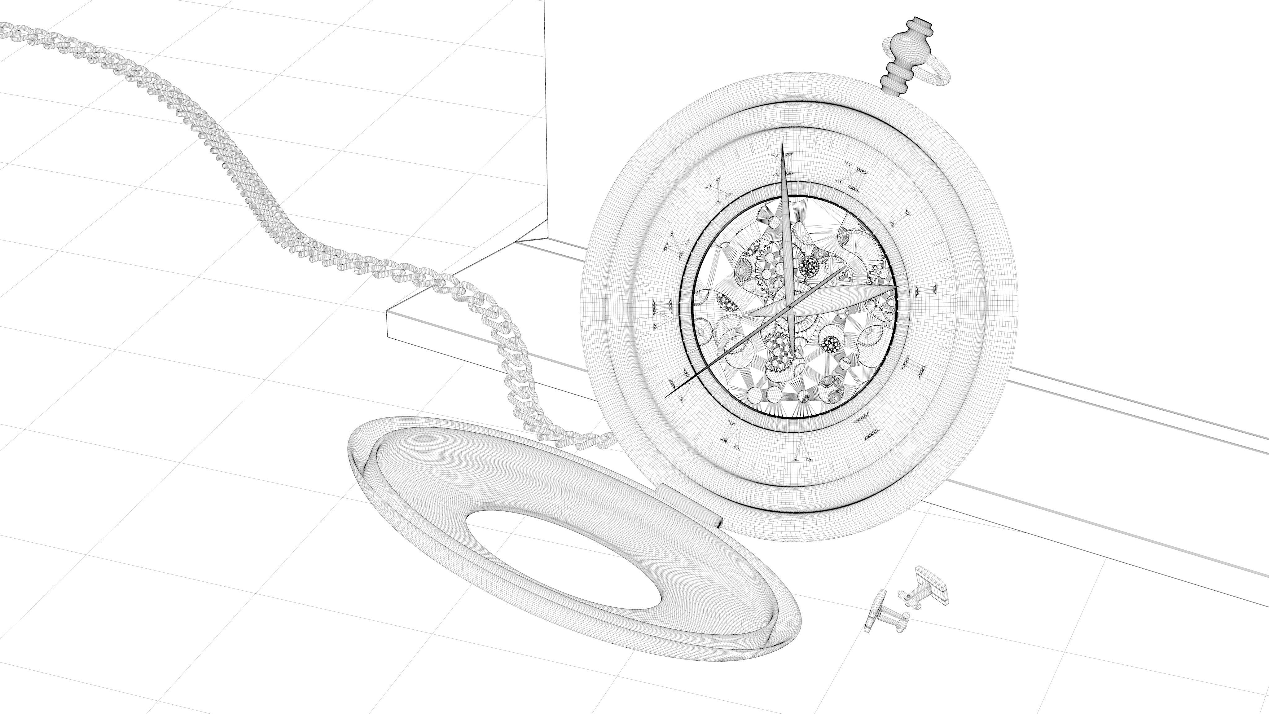 pocket watch 3D model_5