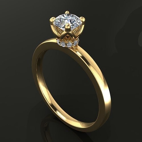 Floral Gallery Solitaire Infinity Diamond Bow Engagement Ring 3D print model