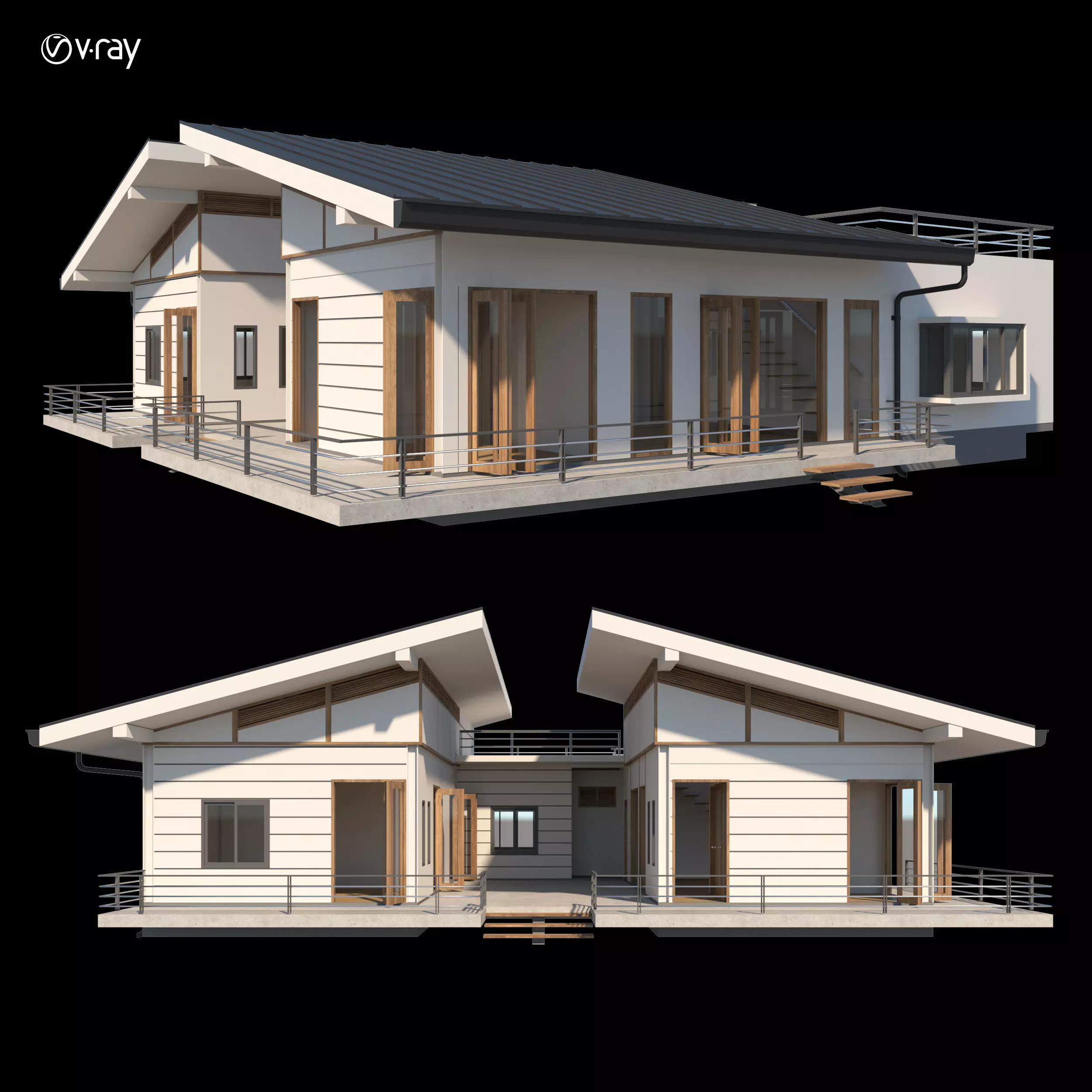 Tropical Vacation House 3D model_0
