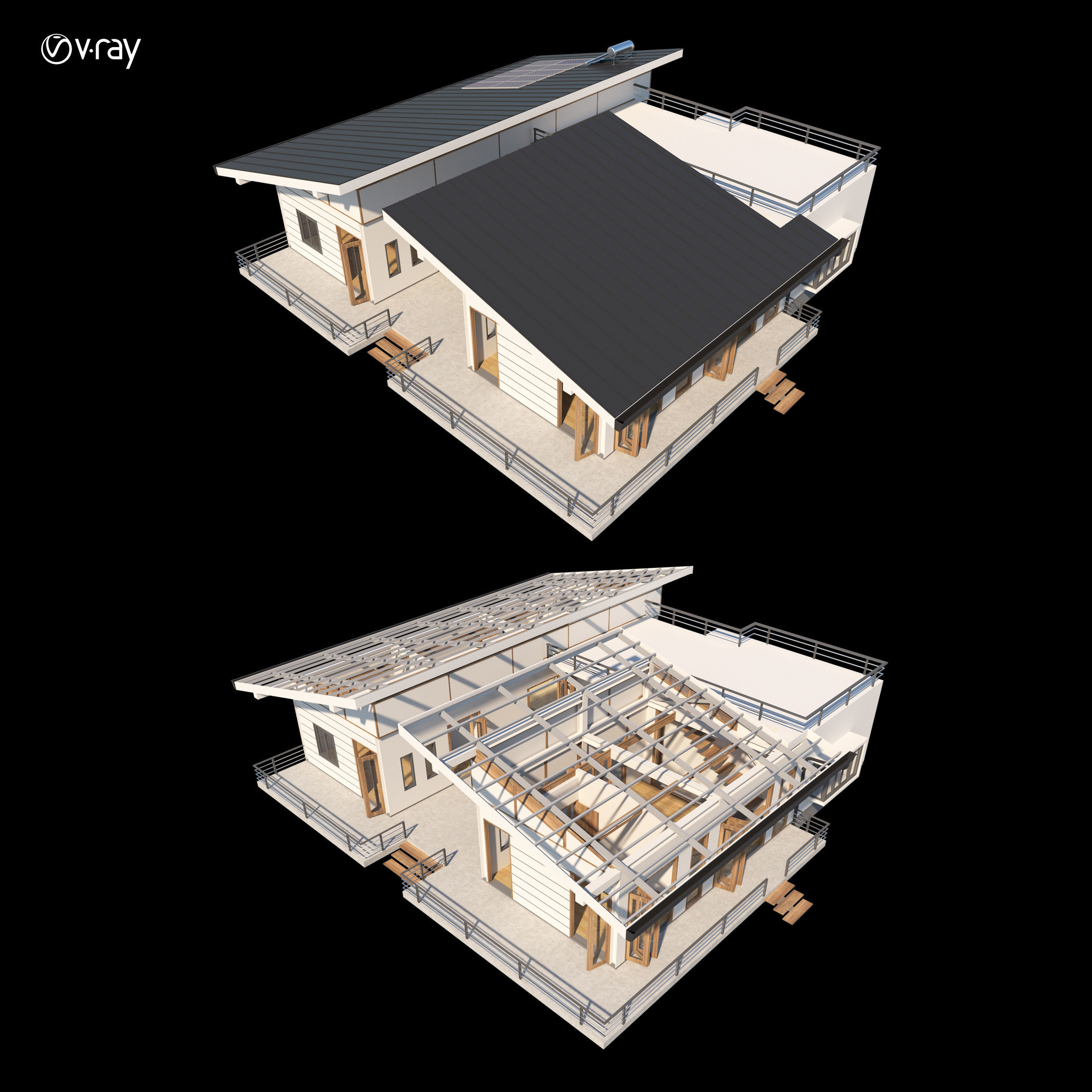 Tropical Vacation House 3D model_1