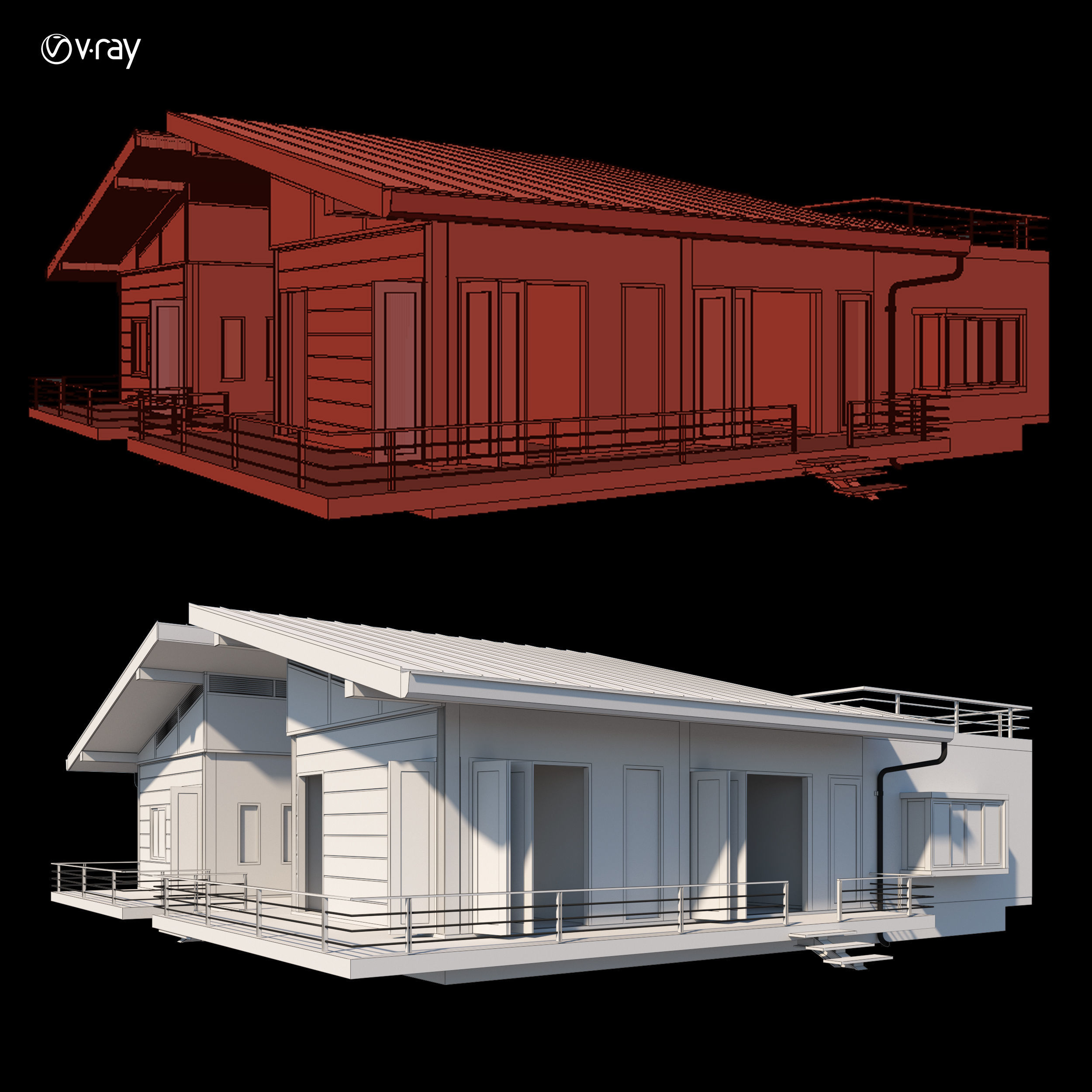 Tropical Vacation House 3D model_2