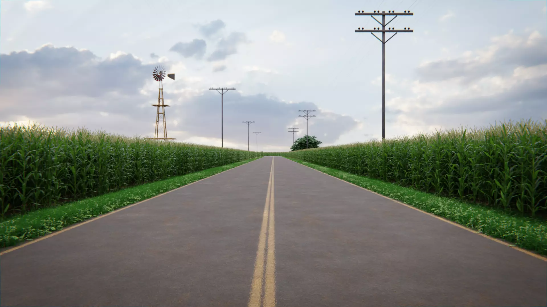 Cornfield 3d Scene 3D model_0