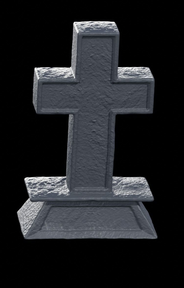 Low Poly PBR Grave Stones Low-poly 3D model_10