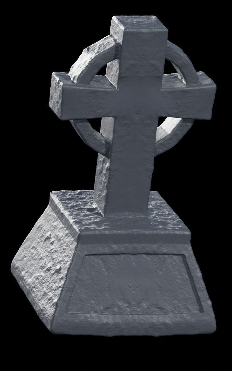 Low Poly PBR Grave Stones Low-poly 3D model_13