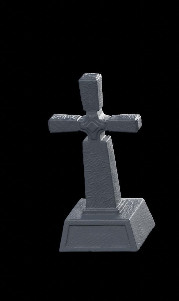 Low Poly PBR Grave Stones Low-poly 3D model_3