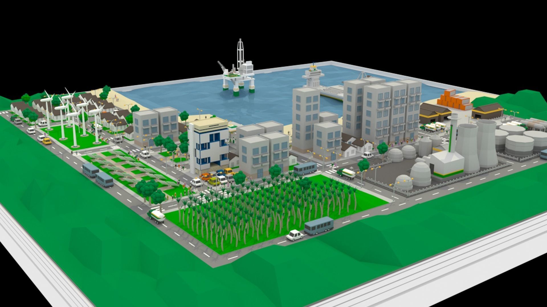 Petrol City - Low poly Low-poly 3D model_5