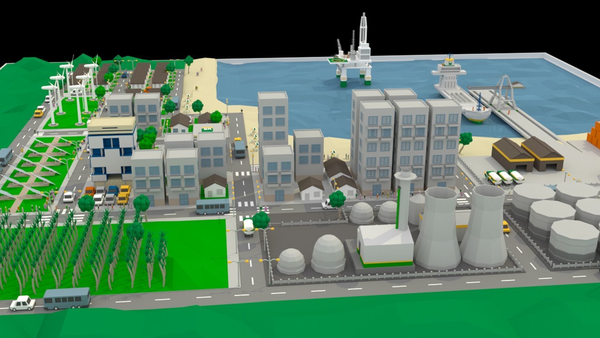 Petrol City - Low poly Low-poly 3D model_4