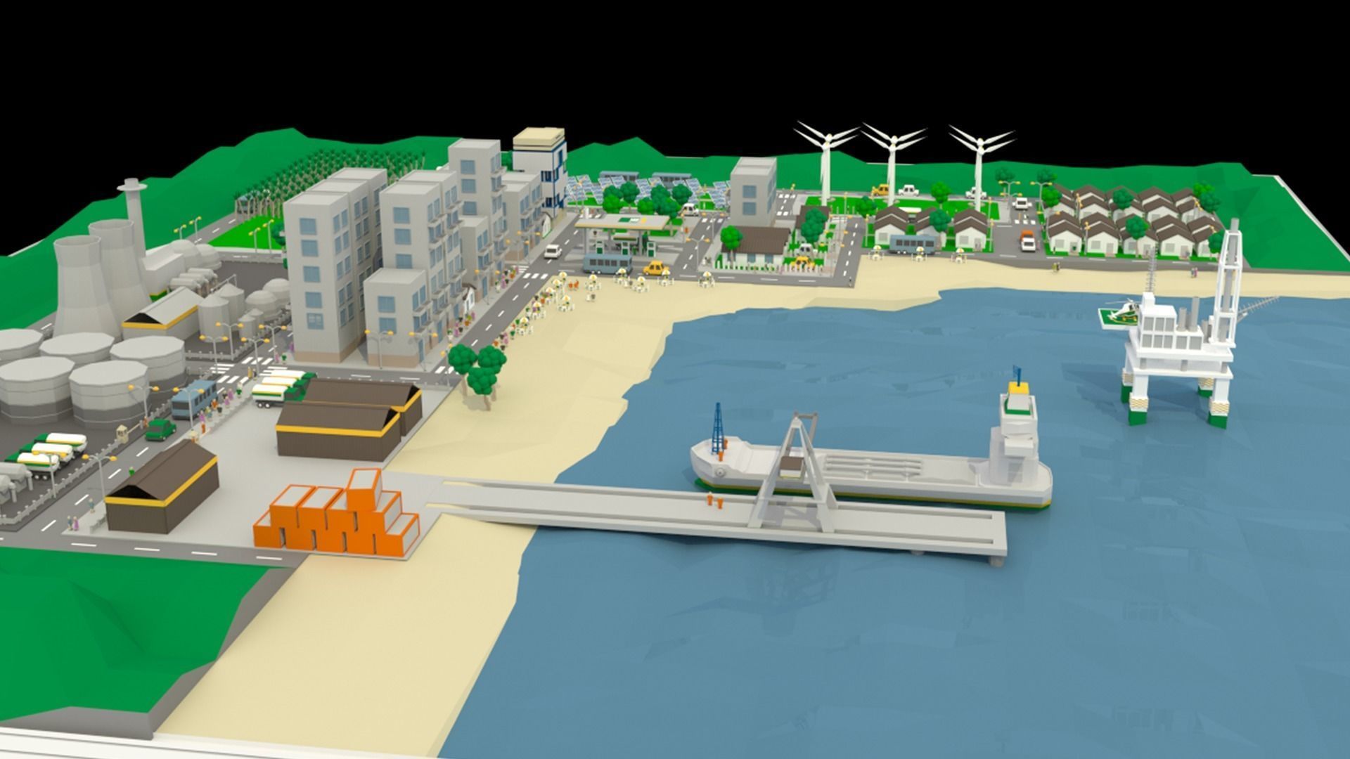 Petrol City - Low poly Low-poly 3D model_2