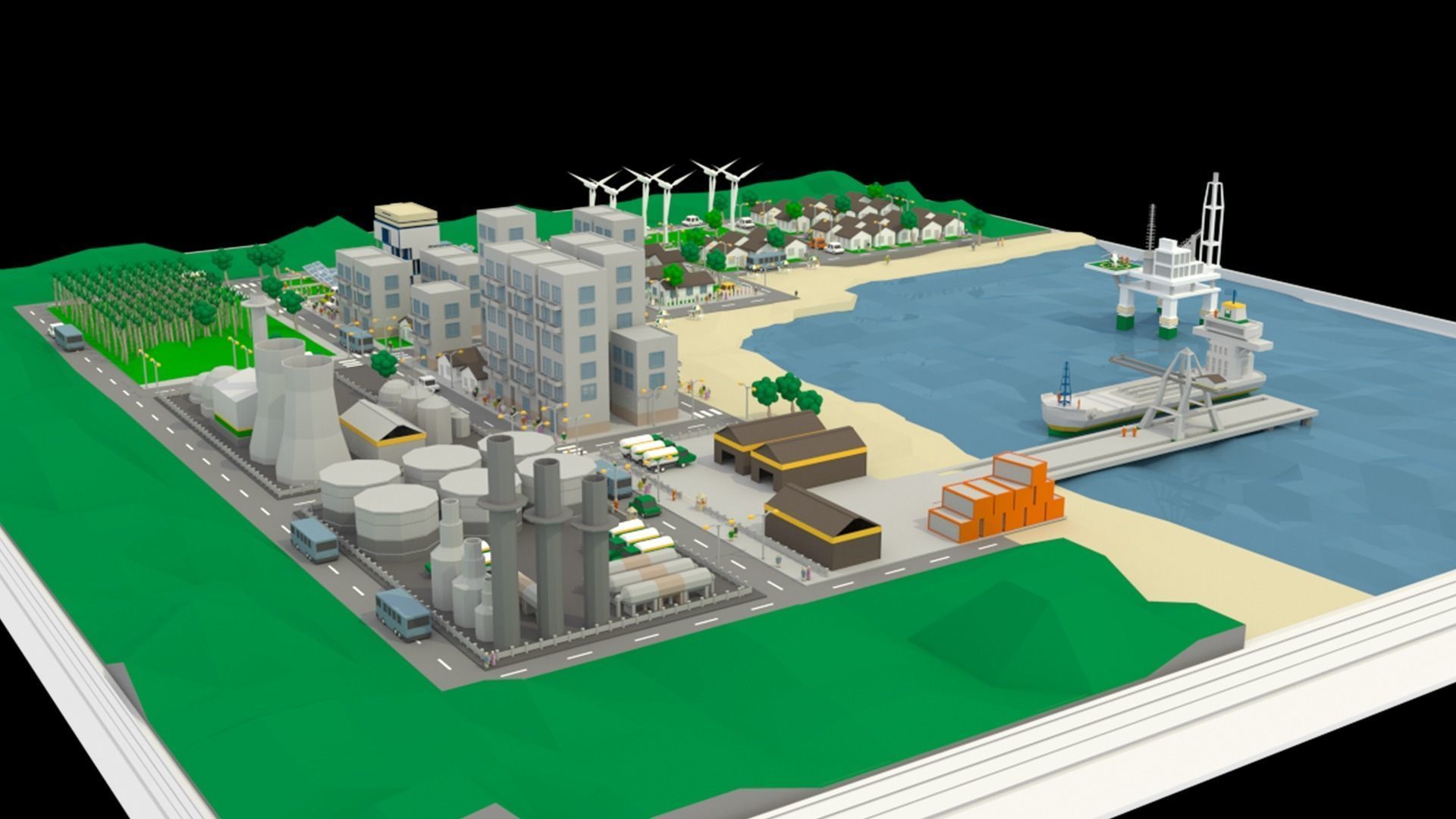 Petrol City - Low poly Low-poly 3D model_3