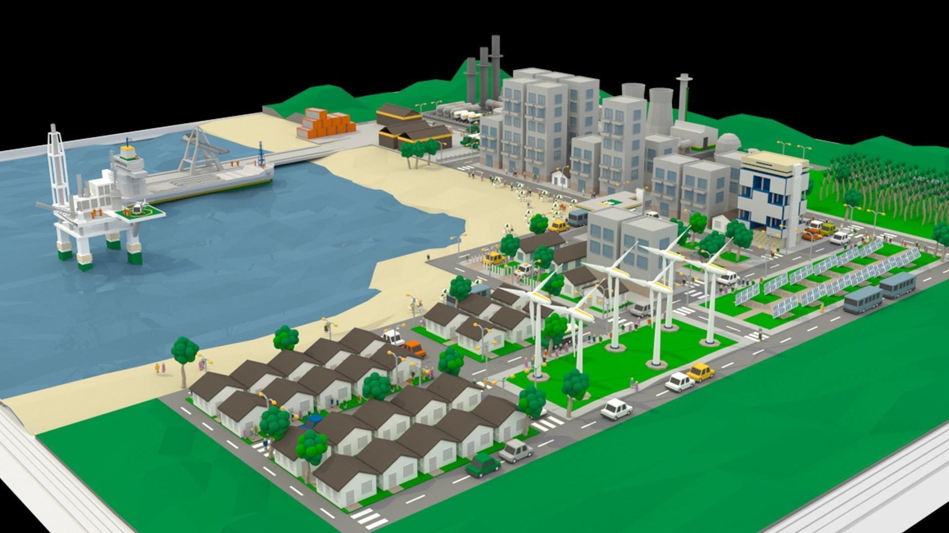 Petrol City - Low poly Low-poly 3D model_1