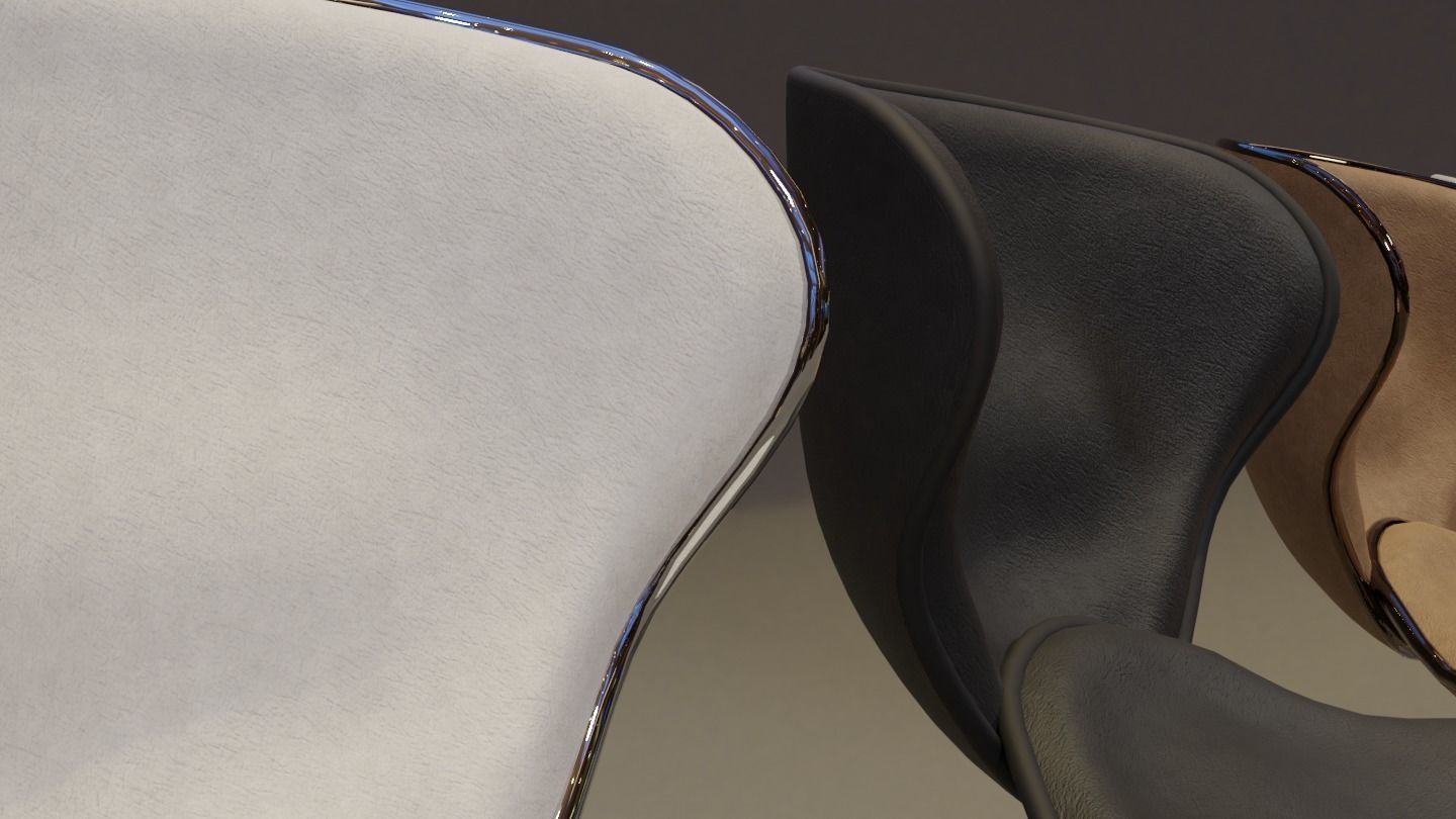 Barstool ARK-8007-WH Low-poly 3D model_3