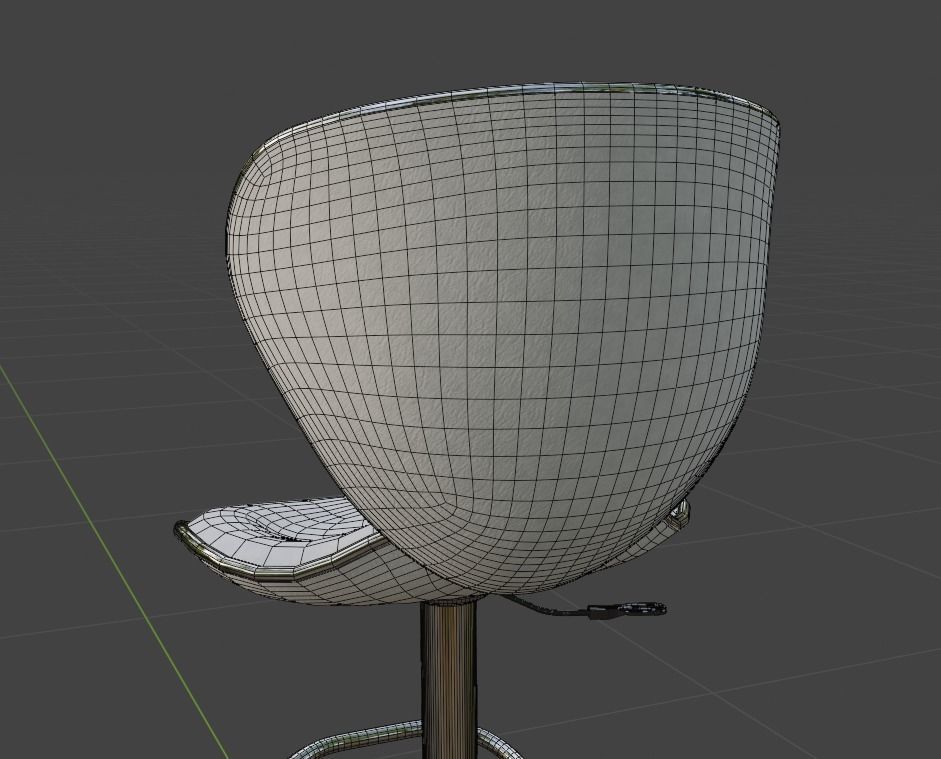 Barstool ARK-8007-WH Low-poly 3D model_25