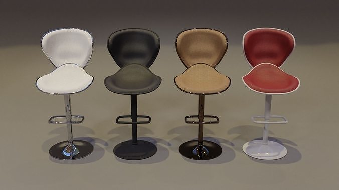 Barstool ARK-8007-WH Low-poly 3D model