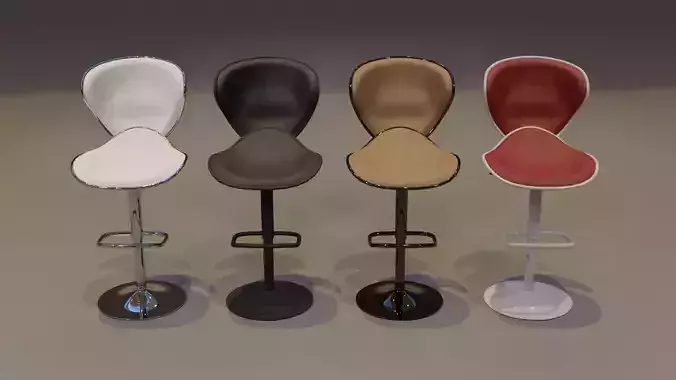 Barstool ARK-8007-WH Low-poly 3D model