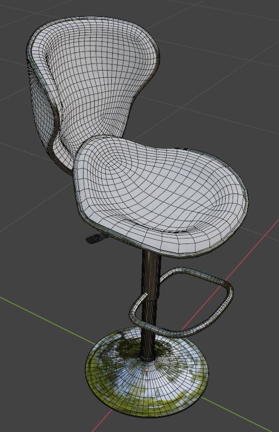 Barstool ARK-8007-WH Low-poly 3D model_24