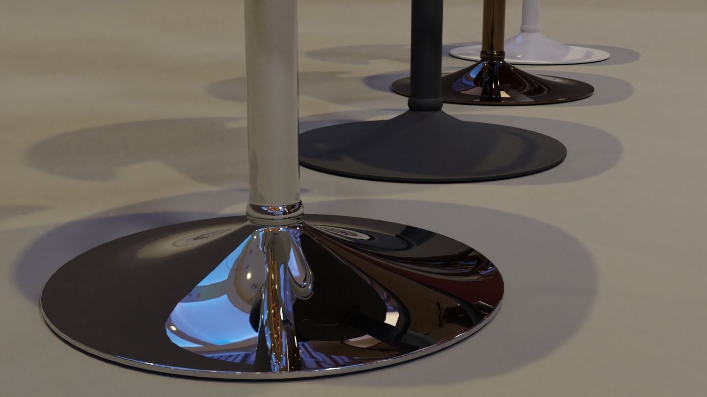 Barstool ARK-8007-WH Low-poly 3D model_6