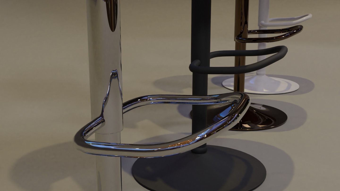 Barstool ARK-8007-WH Low-poly 3D model_5