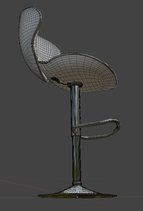 Barstool ARK-8007-WH Low-poly 3D model_16