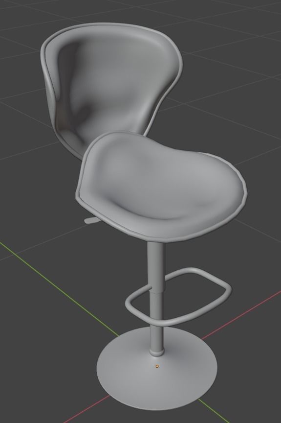 Barstool ARK-8007-WH Low-poly 3D model_21