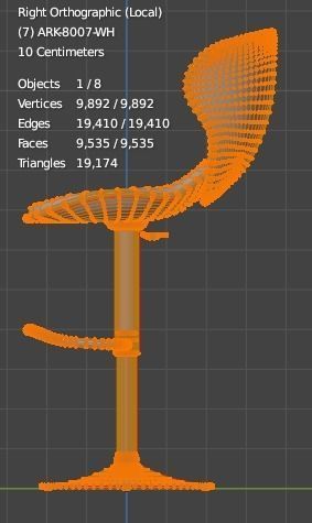 Barstool ARK-8007-WH Low-poly 3D model_20