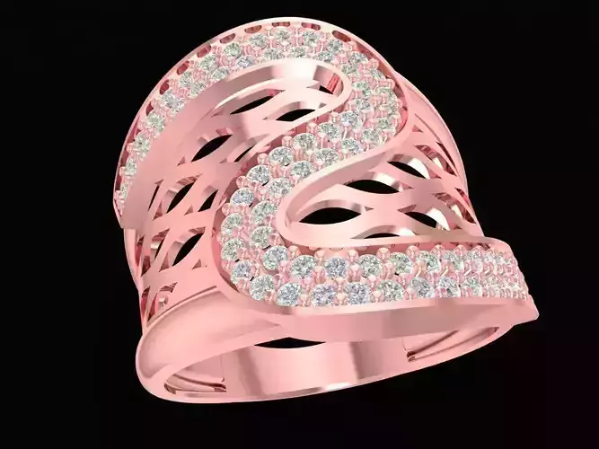 Luxury Wave Diamond Women Ring 2892