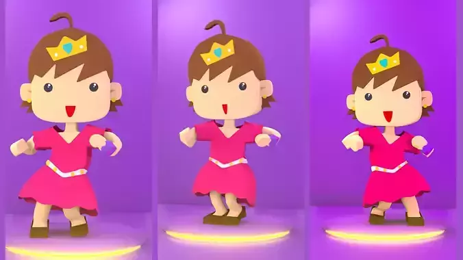 Girl Kid - Lowpoly Low-poly 3D model